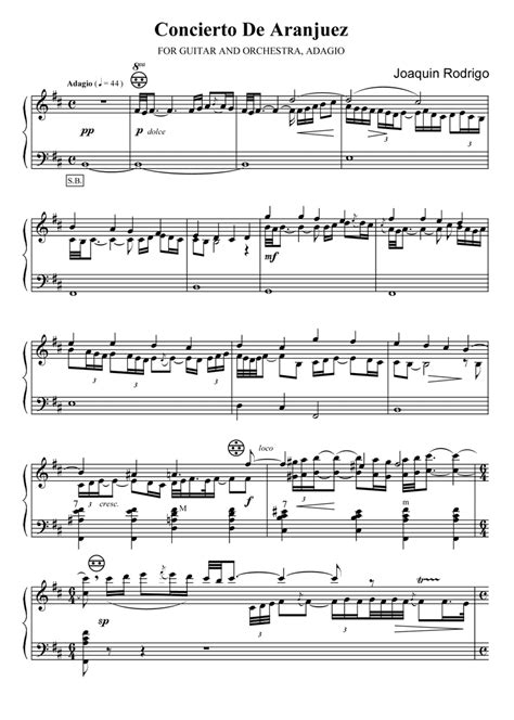 Concierto De Aranjuez Piano Sheet Music Pdf