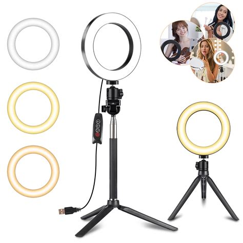 TSV Ring Light Kit, 6.3" Outer Dimmable LED Ring Light with 44 ...