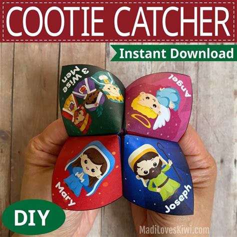 Christmas Cootie Catcher Game with Bible Verses, Printable Fortune ...