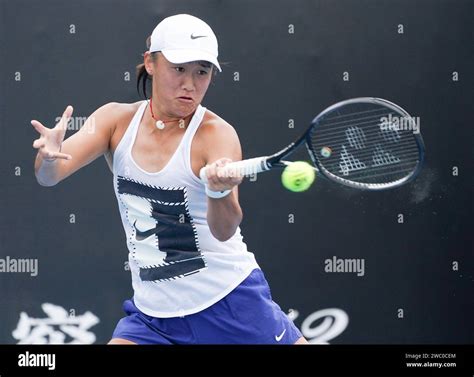 Melbourne, Australia. 13th Jan, 2024. Wang Xiyu of China takes part in ...