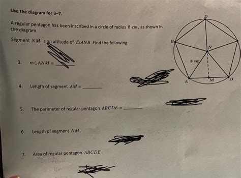 Solved A regular pentagon has been inscribed in a circle of | Chegg.com