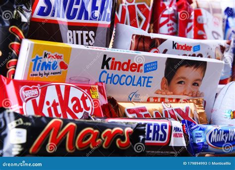 Variety of Popular Brands of Confectionery Products Editorial Stock ...