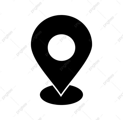 a black and white map pointer icon