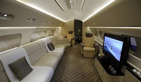 Embraer Lineage interior , the cabin is very long and a good width for an executive jet ...