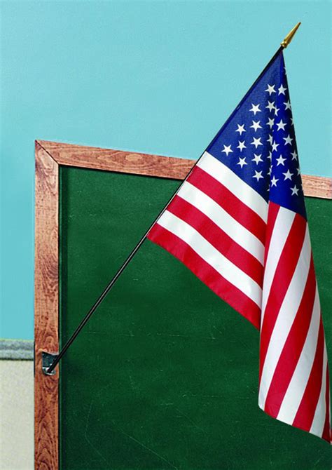 American Classroom Flag - 24" x 36" - Printed Polyester - 48" Wood Staff | US Flag Store