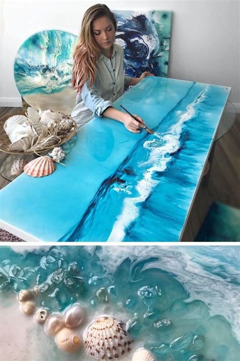Swirling Resin Art Uses Real Objects to Mimic the Untouched Beauty of the Ocean | Resin art ...
