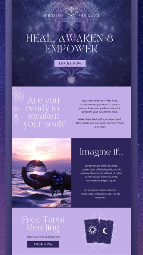 Spiritual Sales Page Template for Canva || Sales Landing Page Template || Canva Website Template ...