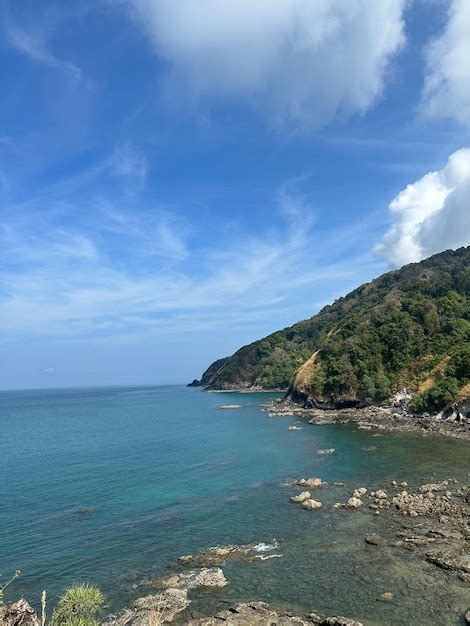 Premium Photo | A view of the sea from the road to the beach