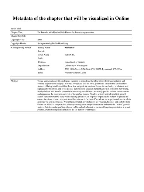 (PDF) Autologous Fat Transfer