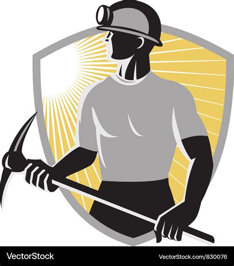 Retro coal miner Royalty Free Vector Image - VectorStock