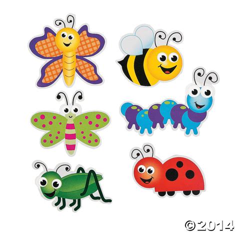 various insect stickers are shown on a white background, including two ...