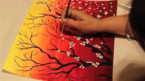 Watercolor Cherry Blossoms Painting Tutorial - YouTube