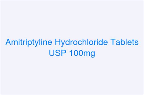 Amitriptyline Hydrochloride Tablets USP 100mg