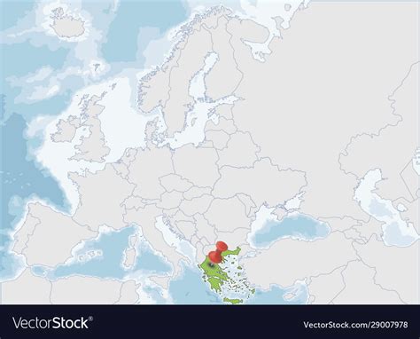 Hellenic republic location on europe map Vector Image