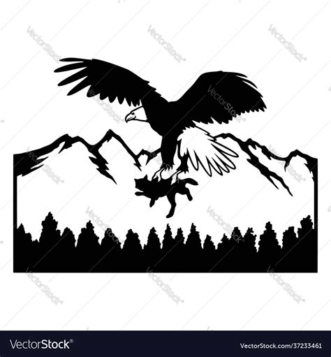 Eagle flight - wildlife stencils - freedom Vector Image