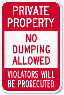 Private Property No Dumping Signs | Free Shipping Options