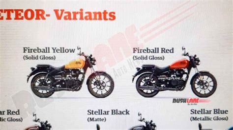 Royal Enfield Meteor 350 Leaks - 7 Colours, 3 Variants of Fireball ...