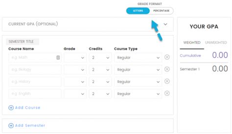 High School GPA Calculator