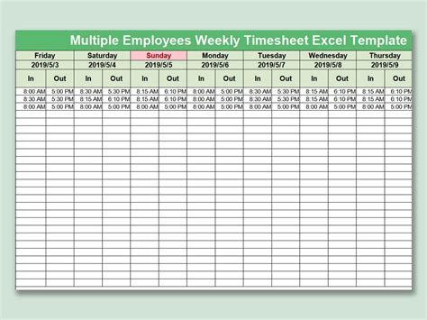 Timesheet Excel Templates