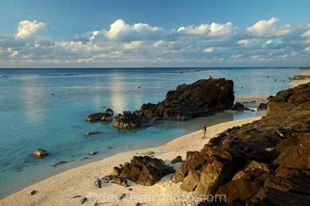 Tuoro or Black Rock (departure point of spirits), near Avarua, Rarotonga, Cook Islands, South ...