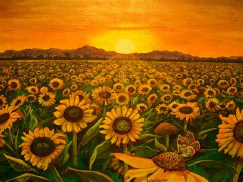 Sunflower Field Sunset Beautiful Wallpaper Hd Flowers Sunflower Field ...