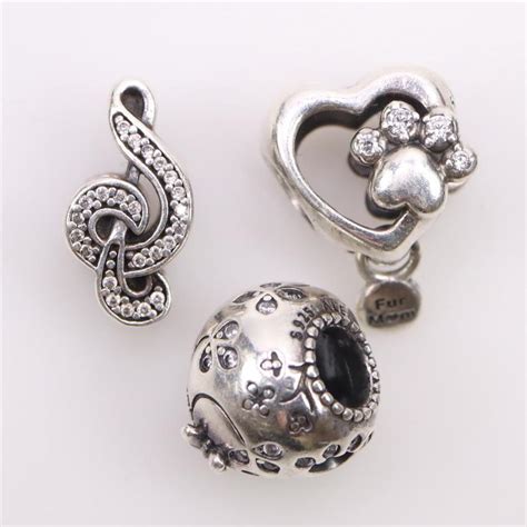 Pandora Sterling Silver Charms, 3 Pieces | Property Room