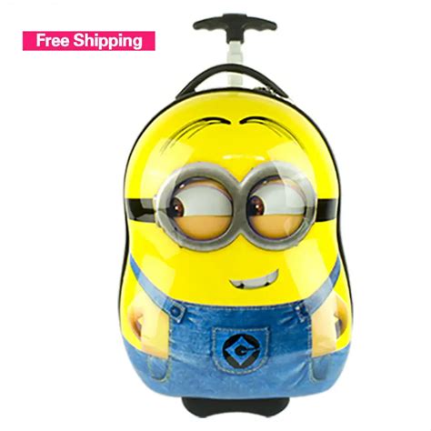 2015 New Children Cartoon Trolley Bags minion for girls boys kids ...