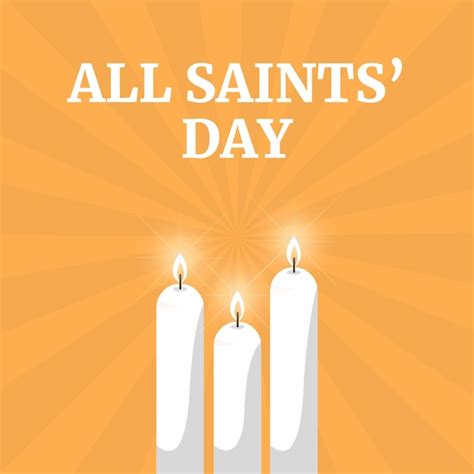 Premium Vector | Flat candles all saints day template