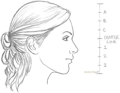 11 steps on how to draw a female face (side view) | RapidFireArt