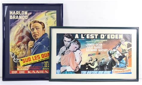 Lot - PAIR 1950'S MARLON BRANDO JAMES DEAN POSTERS