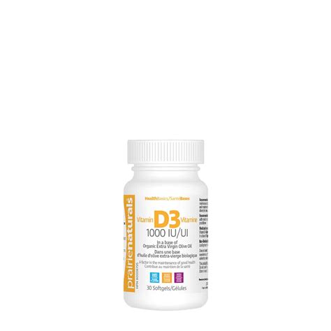 Vitamin D3 1000 IU Softgels – Prairie Naturals