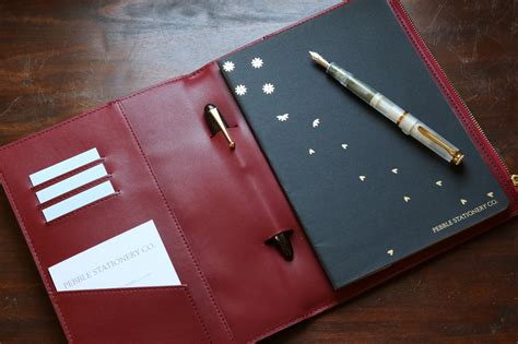 Red A5 Notebook Leather Cover V2 – PEBBLE STATIONERY CO.