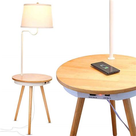 Brightech Owen Wooden Nightstand with LED Lamp, Wireless Charging Pad and More | Gadgetsin