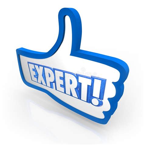 Expert Word Thumbs Up Symbol Approved Rating Experienced Review Stock Illustration ...