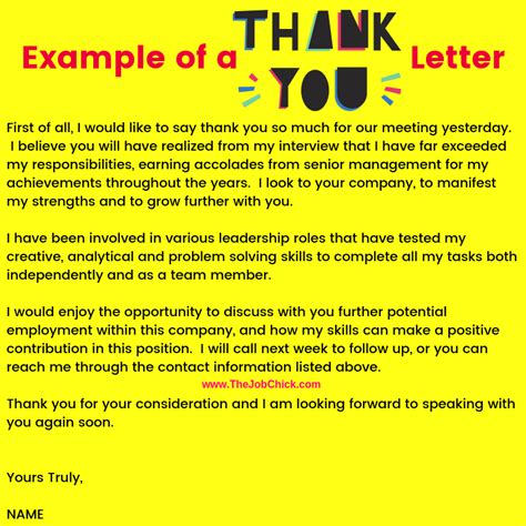 Sending A Thank You Letter After An Interview Collection - Letter Template Collection