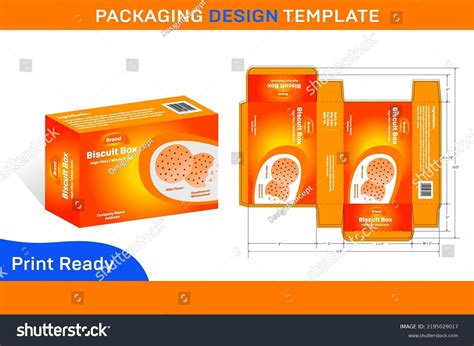 Cookies Box Packaging Design Template Stock Vector (Royalty Free ...