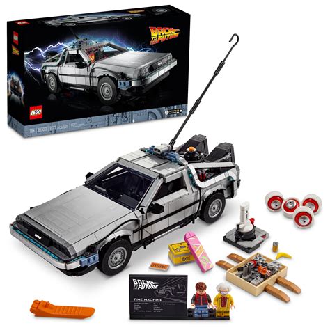 LEGO Icons Back to the Future Time Machine 10300, Model Car Building Kit, Based on the DeLorean ...