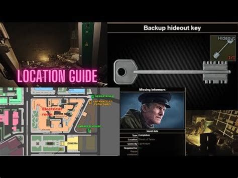 🔑 Escape from Tarkov: Backup Hideout Key Guide & Missing Informant ...