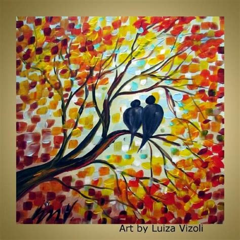 Fall Paintings On Canvas | FALL ROMANCE - by LUIZA VIZOLI from ORIGINAL ...