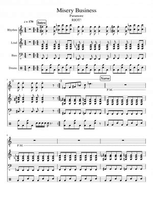 Free sheet music: Misery Business- by Paramore, Play and Download any time