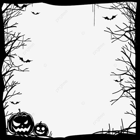 Black And White Halloween Border Clip Art