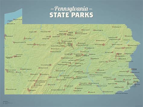 Pennsylvania State Parks Map 18x24 Poster - Best Maps Ever