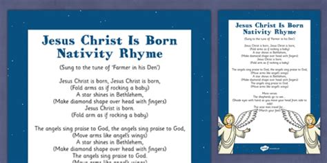 Jesus Christ is Born Nativity Song Rhyme (teacher made)