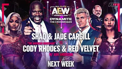 Shaq & Jade Cargill vs. Cody & Red Velvet, More Set For Next Week's AEW ...