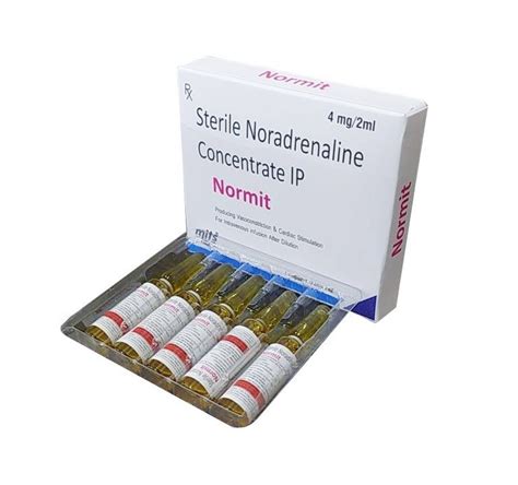 Noradrenaline Injection, MITS, Prescription at Rs 285/piece in Panchkula | ID: 23000609855