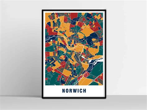 NORWICH City Map NORWICH map print NORWICH map download Map | Etsy