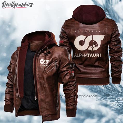 Scuderia AlphaTauri Printed Leather Jacket - Reallgraphics