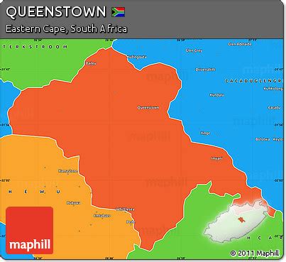 Free Political Simple Map of QUEENSTOWN