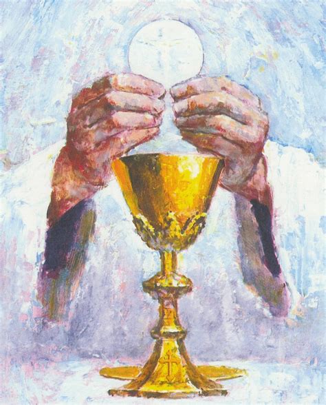 holy eucharist bread and wine painting - Clip Art Library