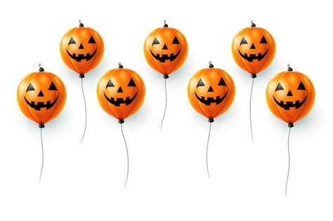 Premium AI Image | Set of Halloween pumpkin balloons isolated on white